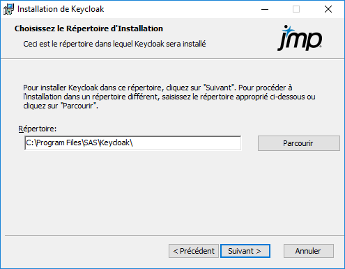 Specify the Keycloak Install Location