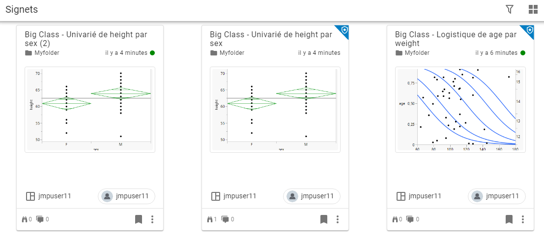Example of the Bookmarks Page