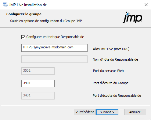 Configurer le Responsable de groupe