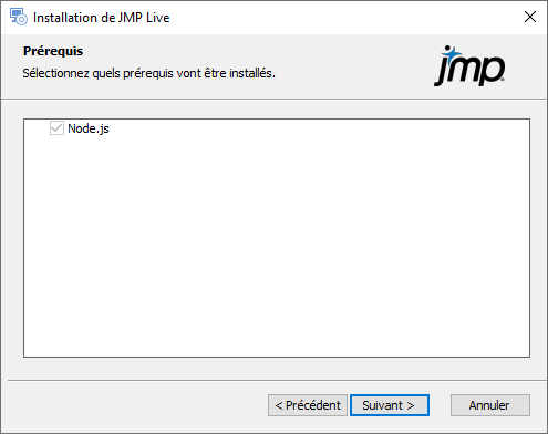 Sélectionner les prérequis à installer