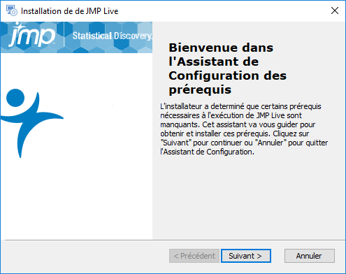 Assistant de configuration des prérequis JMP Live