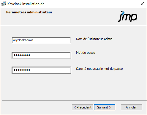 Définir l'administrateur Keycloak