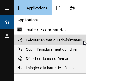 Exécuter une invite de commande Windows en tant qu'administrateur