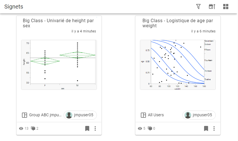 Example of the Bookmarks Page