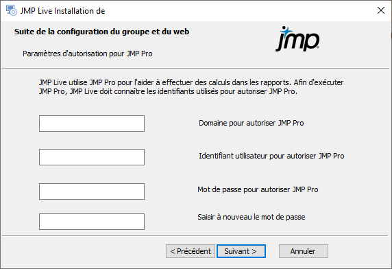 Configure JMP Settings