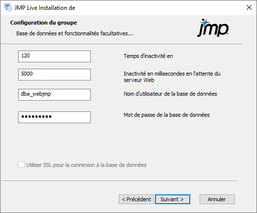 Configure JMP Settings