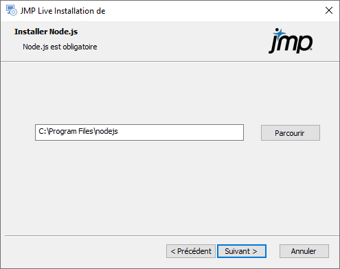 Select Installation Path for Node.js
