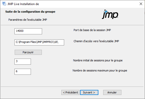 Configure JMP Settings