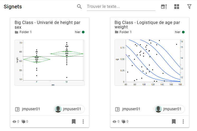 Example of the Bookmarks Page