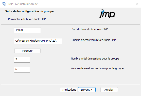 Configure JMP Settings