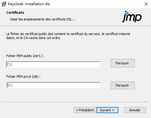 Specify Keycloak Certificates