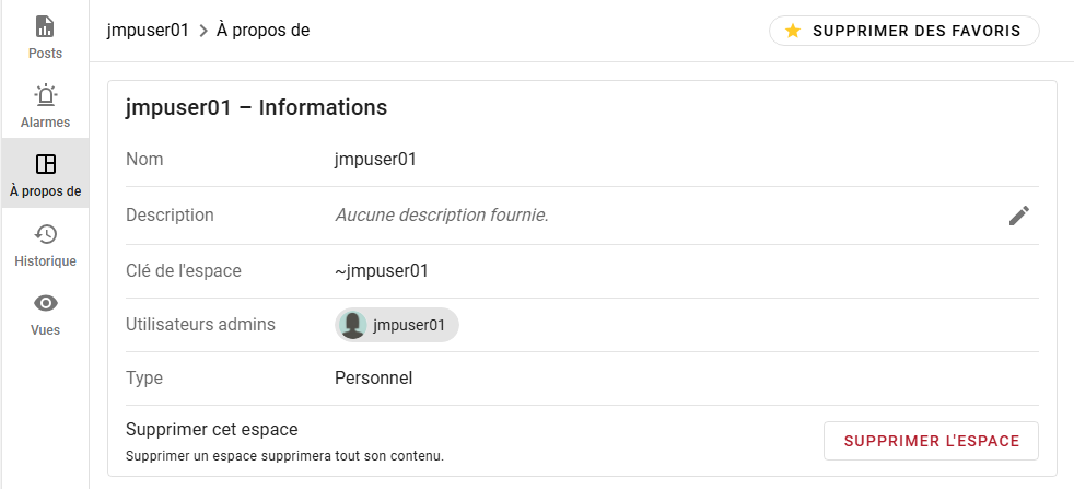 Details About a Space