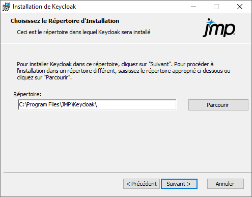 Specify the Keycloak Install Location Specify the Keycloak Install Location