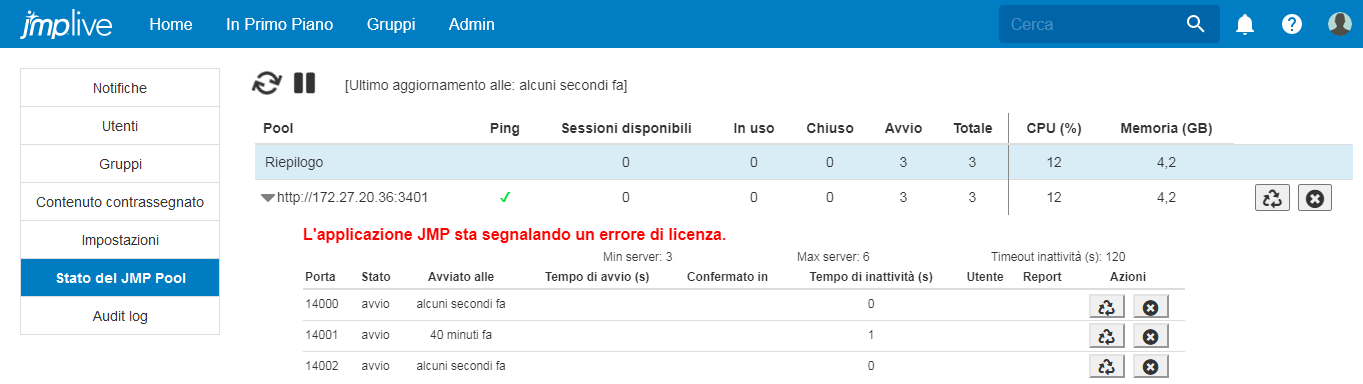 JMP Live Licensing Error Message