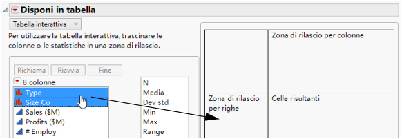 Dragging Columns to the Row Zone
