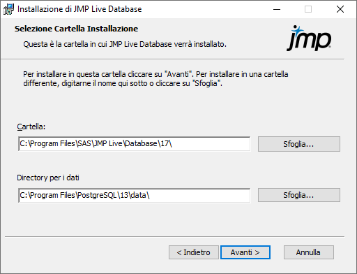 Specificare le cartelle di installazione