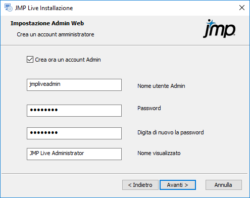 Creare un account amministratore