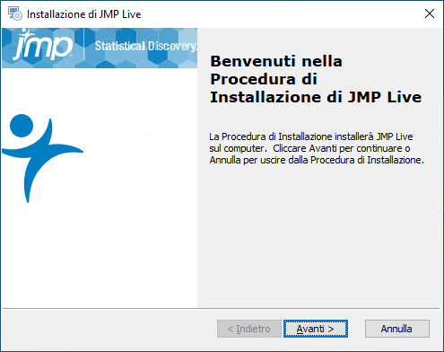 Configurazione guidata di JMP Live