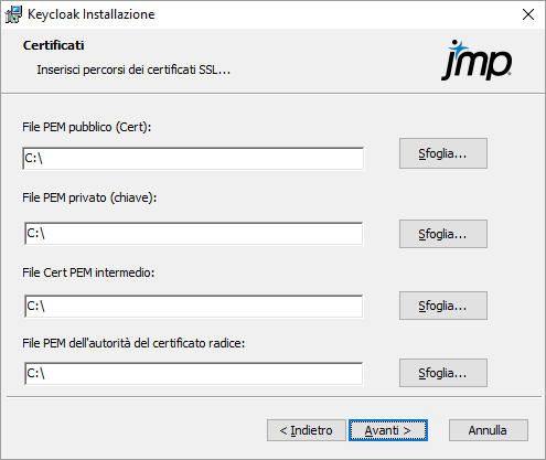 Certificati di Keycloak