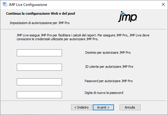 Configure JMP Settings
