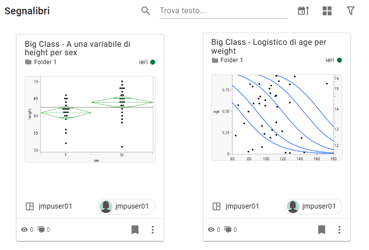 Example of the Bookmarks Page