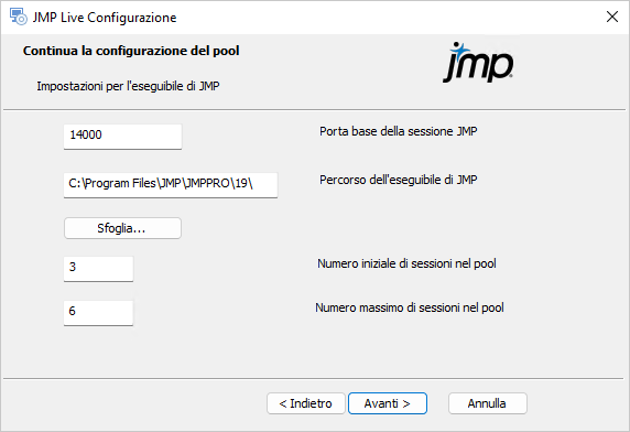 Configure JMP Settings