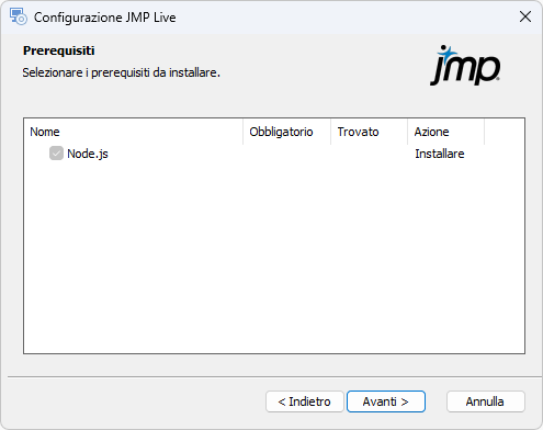 Prerequisite Node.js selected Prerequisite Node.js selected