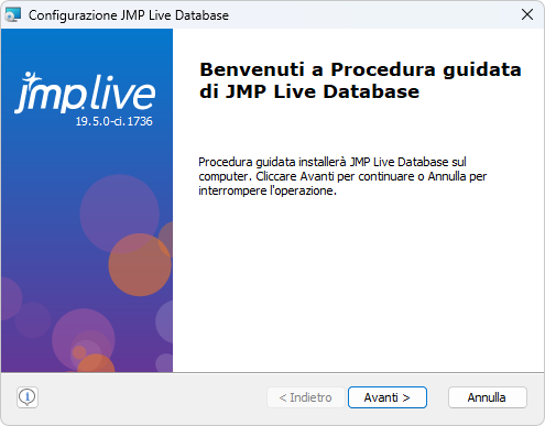JMP Live Database Setup Wizard JMP Live Database Setup Wizard