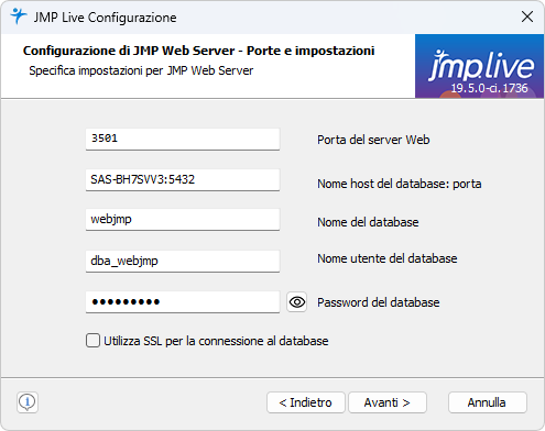 Specify Ports and Database Details Specify Ports and Database Details