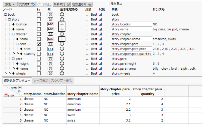 Fill Values Selected in the Fill Column