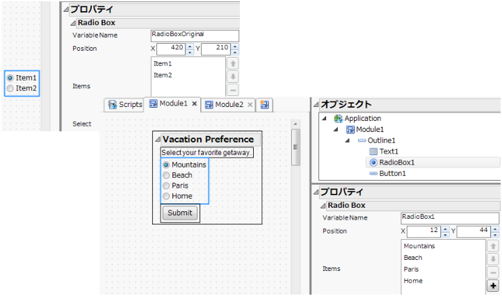 Radio Box Object Properties
