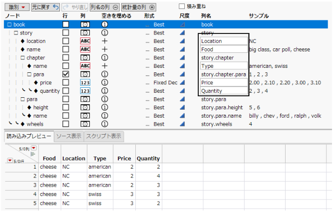 Renamed Columns in the Column Name Column