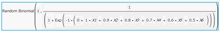 Random Binomial Formula for Y Simulated