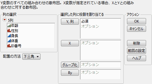 The Scatterplot Matrix Launch Window