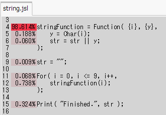 Profiled Script Window