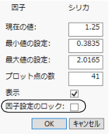 「因子設定」ウィンドウ