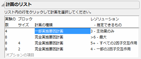 「一部実施要因計画」を選択
