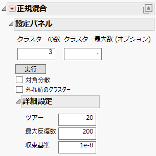 Control Panel for Normal Mixtures