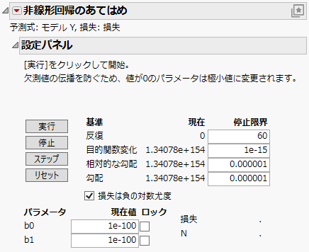 Nonlinear Fit Control Panel
