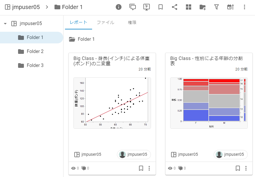 Published Reports in a JMP Live Folder