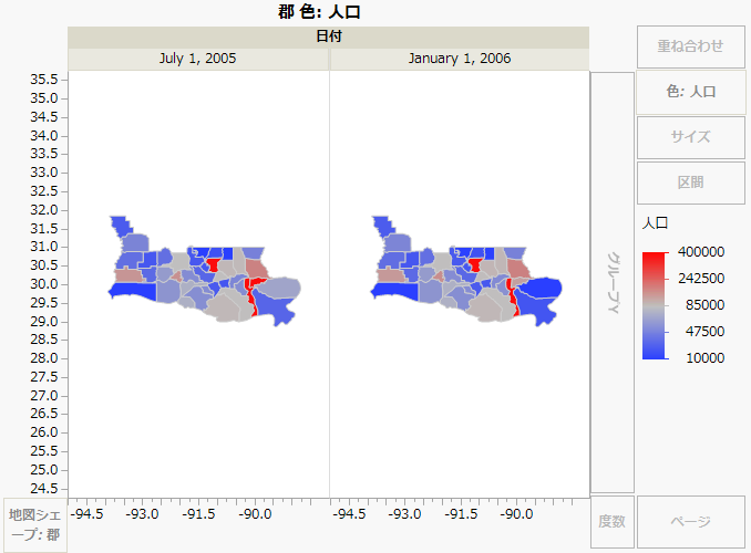 Population of Parishes Before and After Katrina