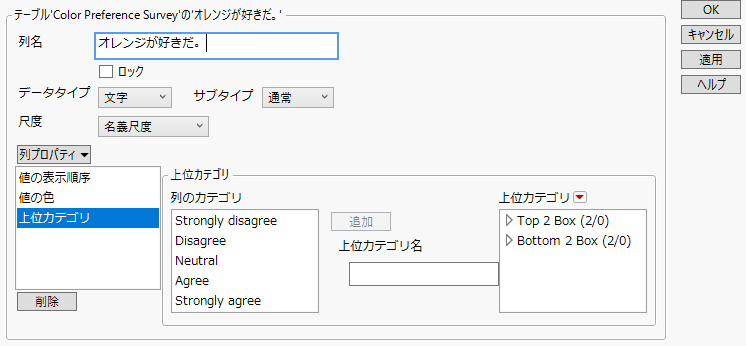 Supercategory Column Property