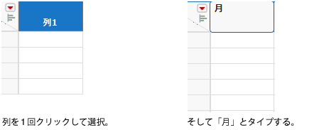 Entering a Column Name