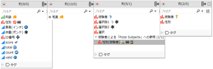 Icons That Indicate Column Characteristics and Properties
