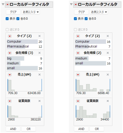 Counting (Left) and Omitting (Right) Excluded Rows
