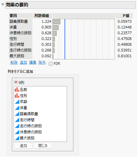 Effect Summary Add Columns Panel