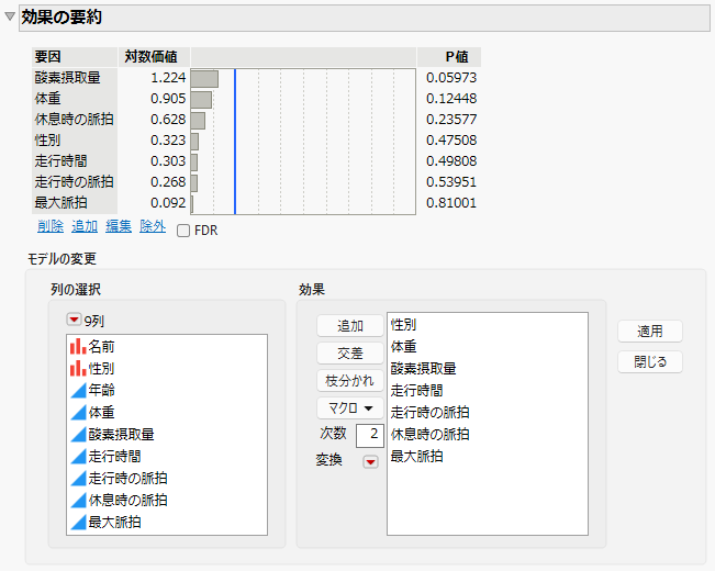 Effect Summary Edit Model Panel