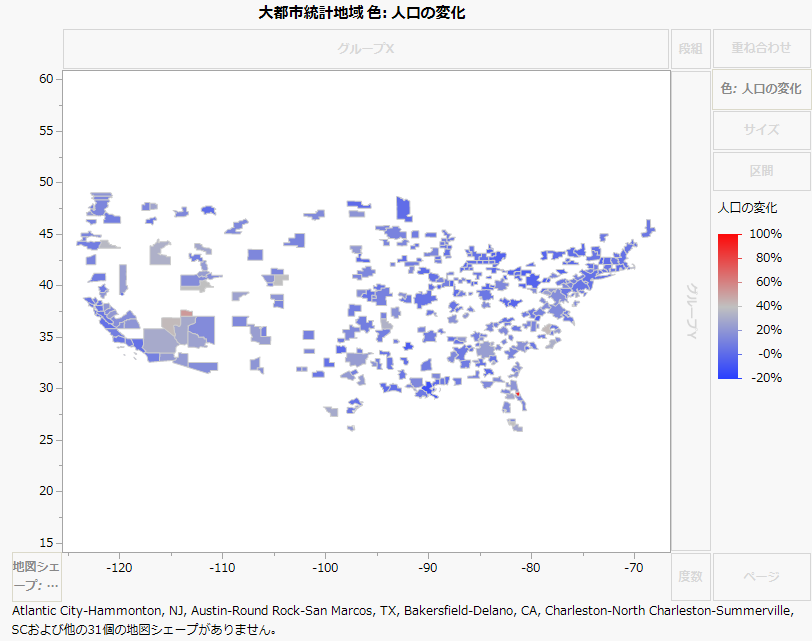 Change in Population for Metropolitan Statistical Areas