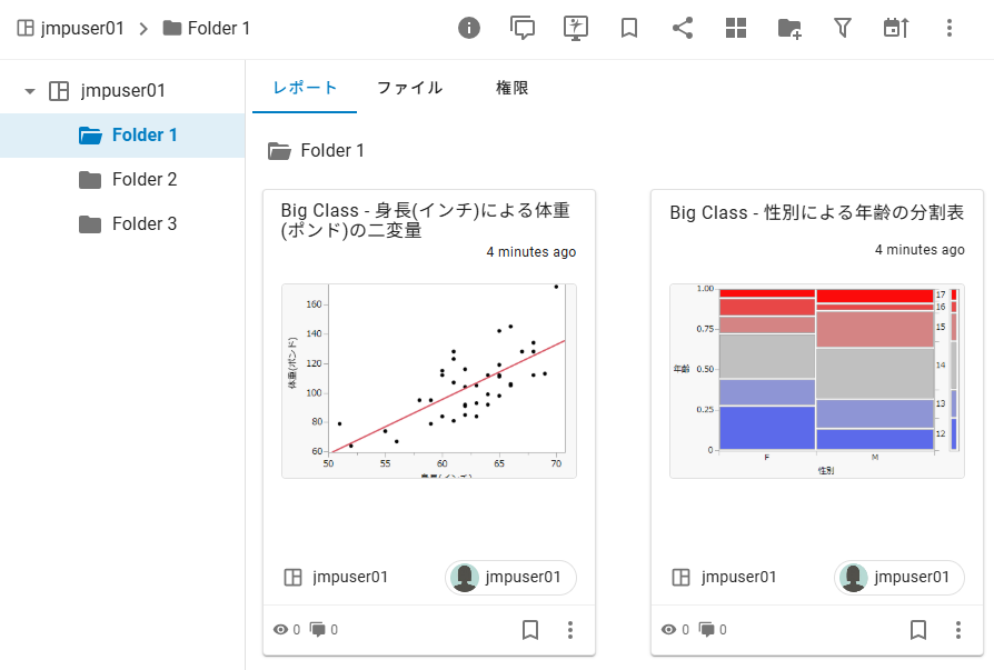 Published Reports in a JMP Live Folder