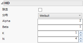 Example of a Weibull Configuration for a K out of N Shape